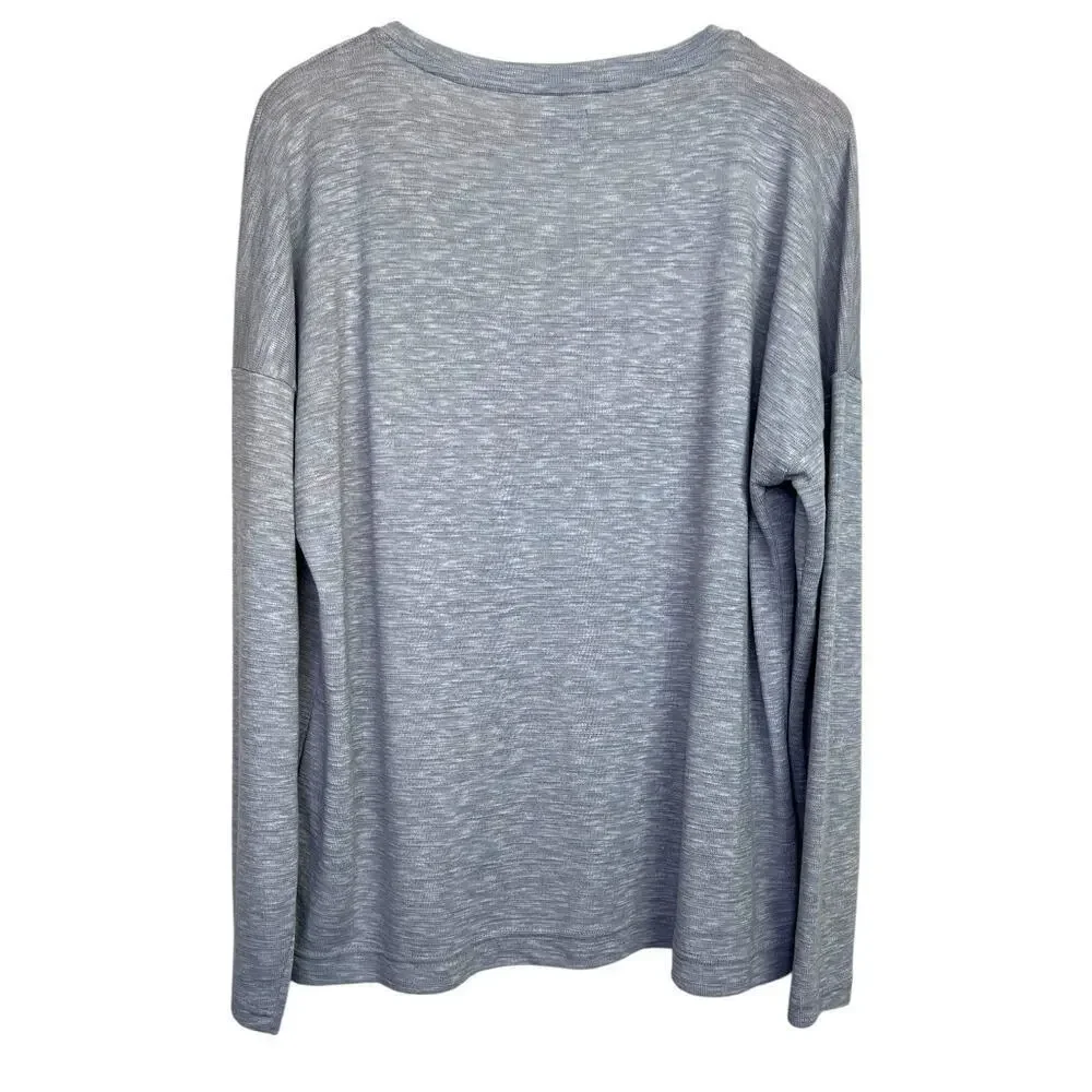 J.Crew Vintage Fleece V-neck Pullover Knit Sweater in Heather Gray Women's XXL